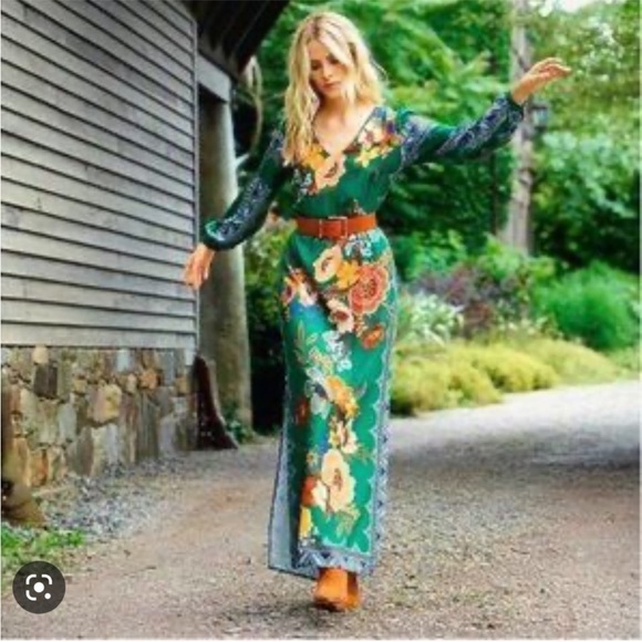 FARM Rio Green Floral Maxi Dress - Picture 5 of 7